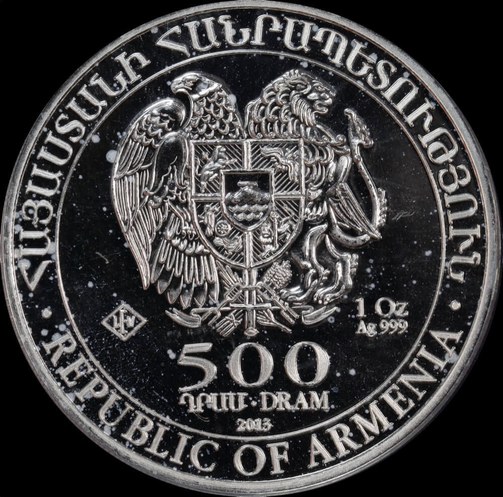 Armenia 2013 Silver 500 Dram - Noahs Ark KM# 196.1 Uncirculated product image