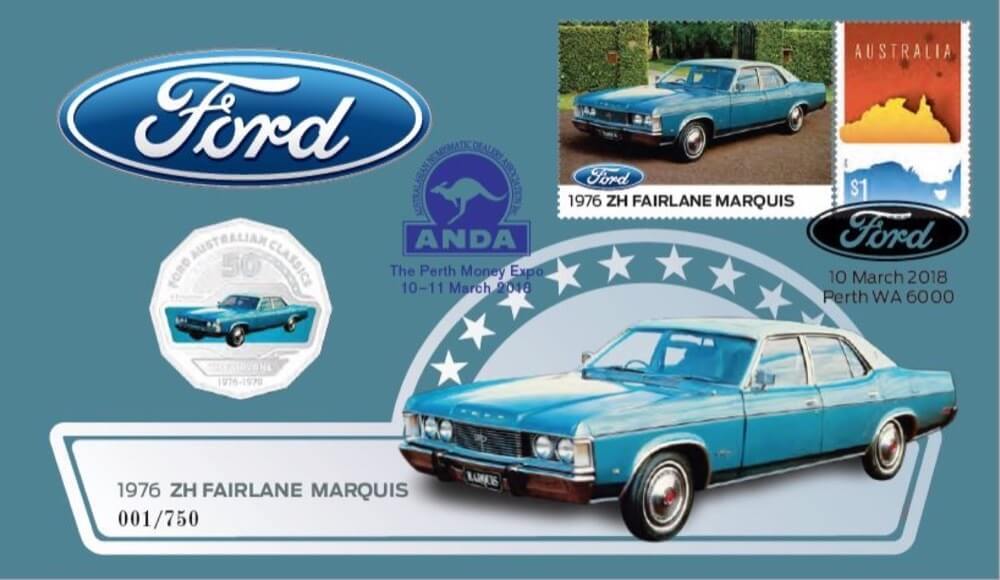 2018 50c Ford XC Cobra and Ford ZH Marquis ANDA Overprint product image