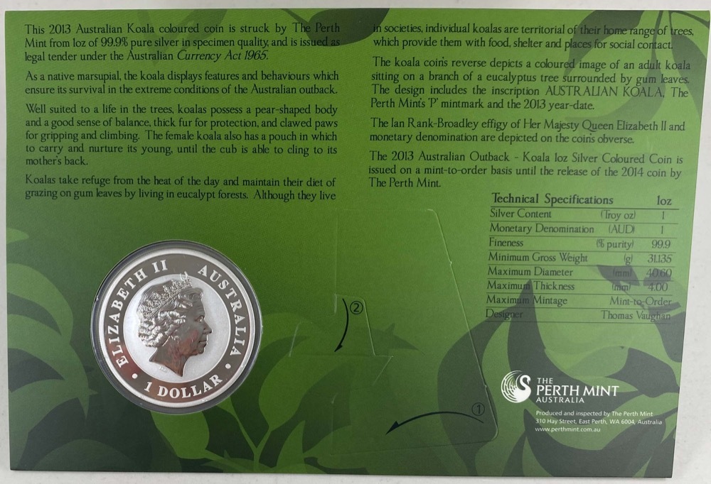 2013 Silver 1 oz Coloured Coin Koala product image