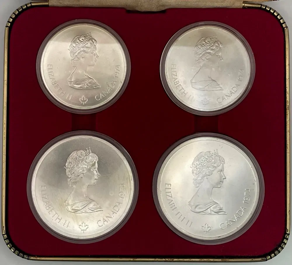 Canada 1974 Set of 4 Silver $5 and $10 Coins - Montreal Olympics (Series III) product image
