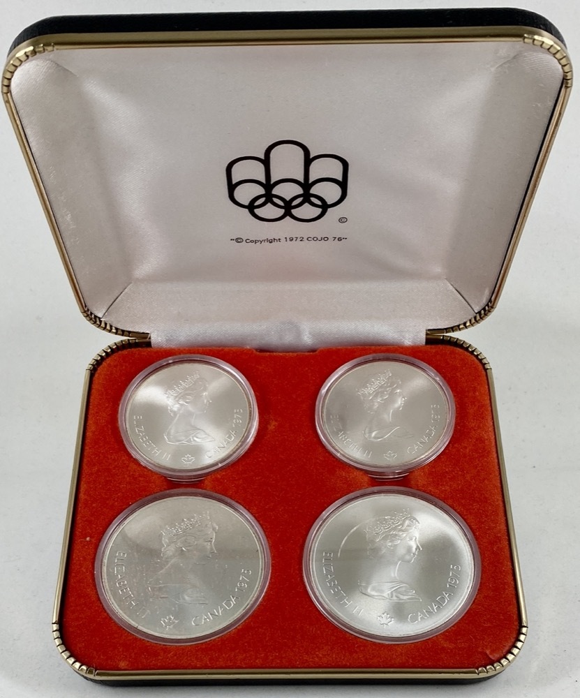 Canada 1974 Silver Set of 4 $5 and $10 Coins - Montreal Olympics (Series V) product image