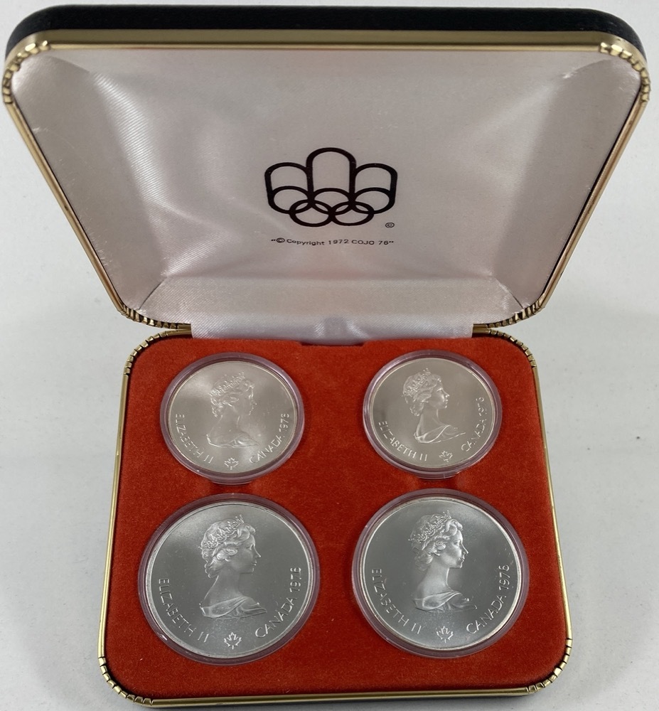 Canada 1974 Silver Set of 4 $5 and $10 Coins - Montreal Olympics (Series VI)