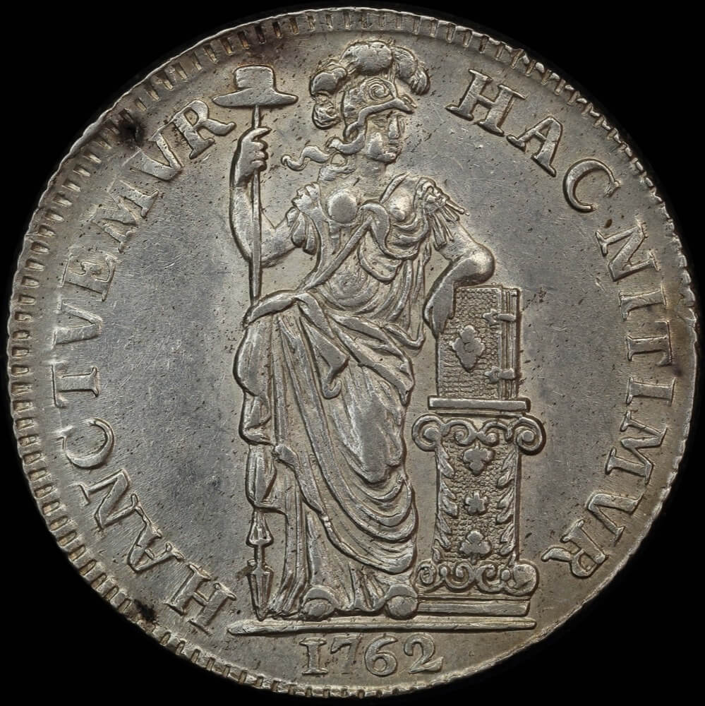 Netherlands (Utrecht) 1762 Silver Guilder KM# 102.3 Extremely Fine