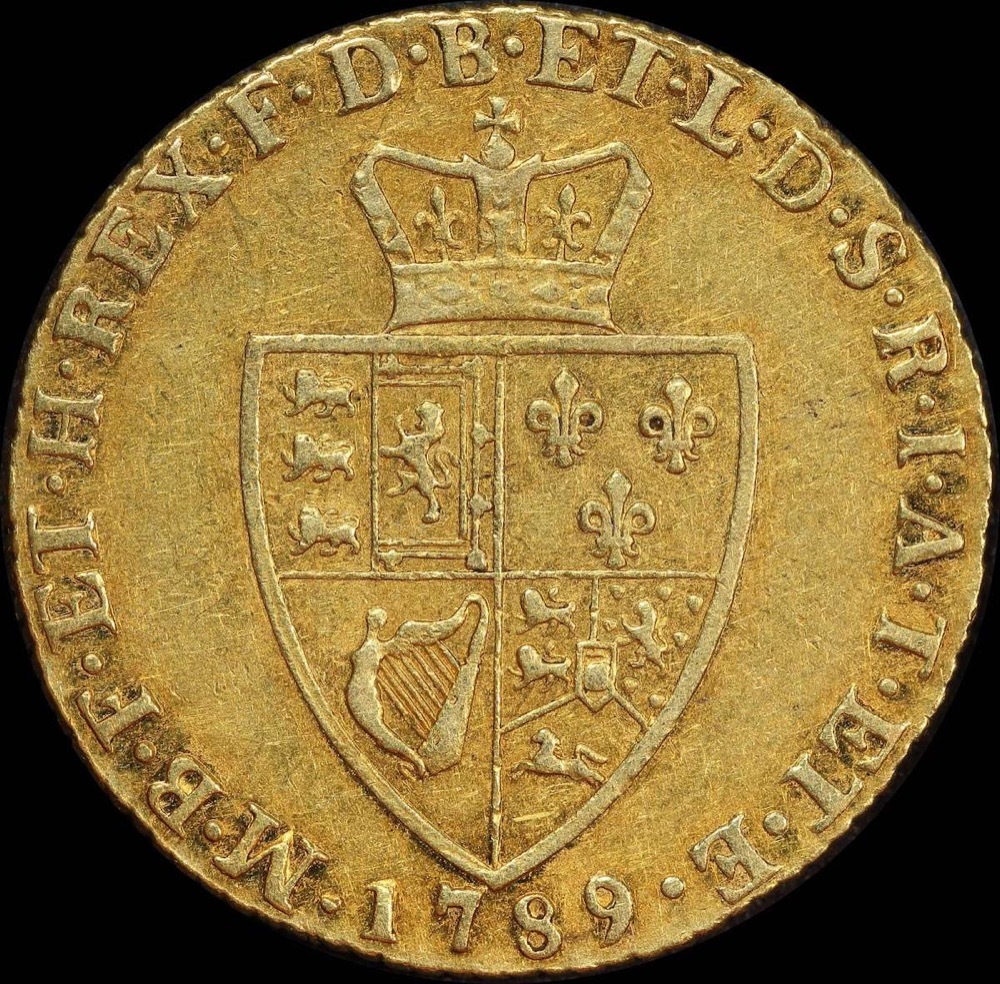 1789 Gold Spade Guinea George III S# 3729 good VF product image