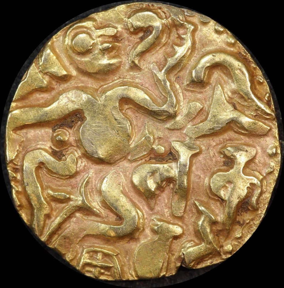 Sri Lanka (Chola Dynasty) 960 ~ 1214AD Gold Kahavanu / Stater  Mitch# 311.2 good VF product image