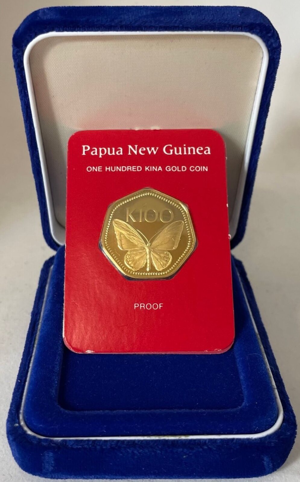 Papua New Guinea 1978 Gold Proof 100 Kina KM# 13 Butterfly product image