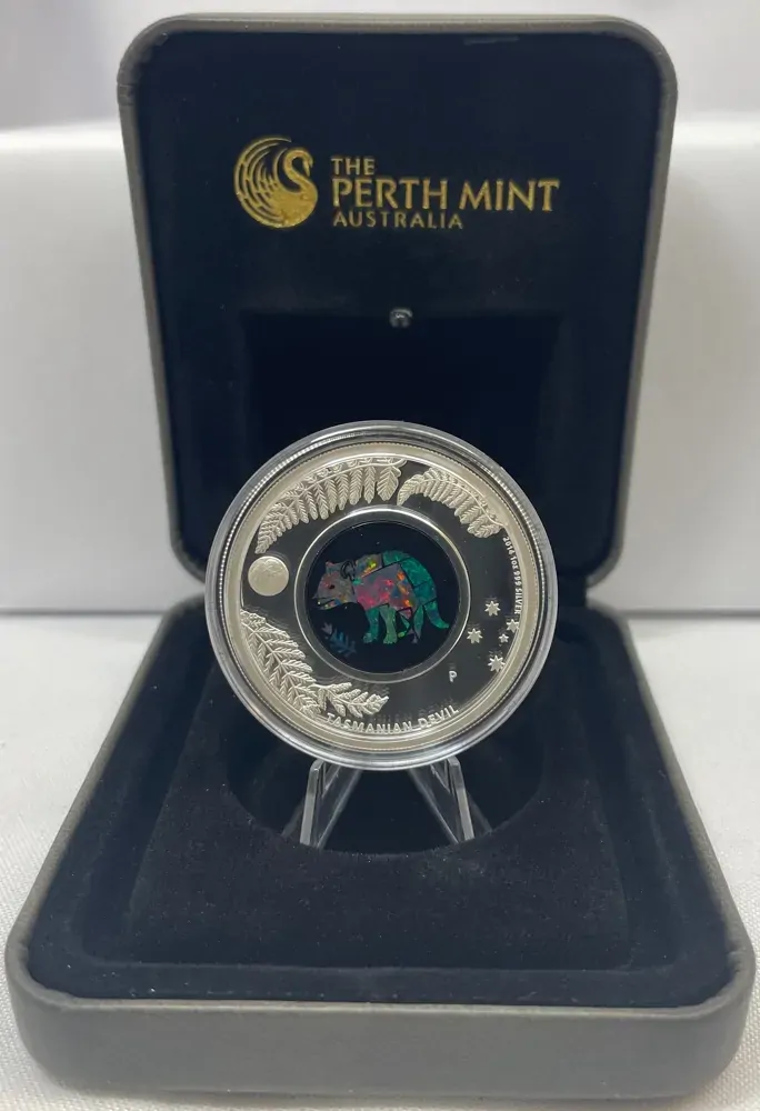 2014 Silver 1 Ounce Proof Coin Opal Tasmanian Devil product image