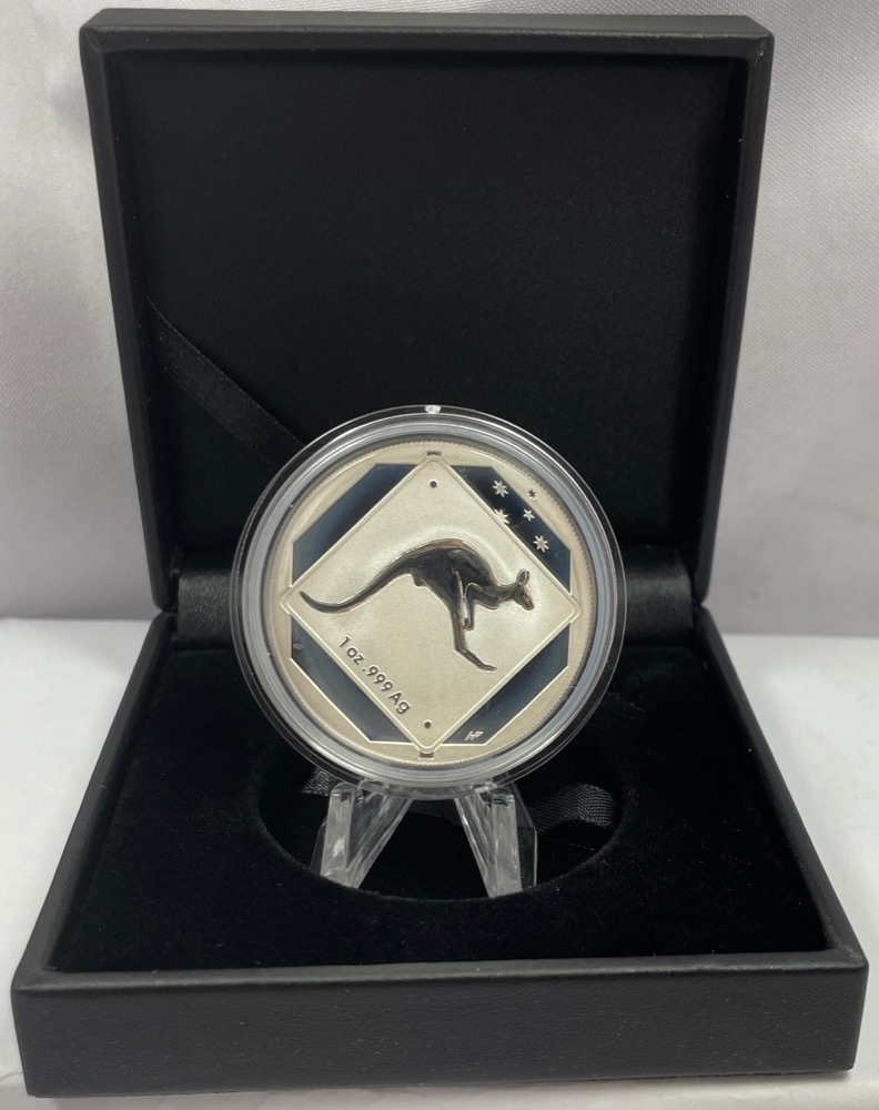 2013 Silver 1 Dollar Coin Australian Road Sign - Kangaroo product image