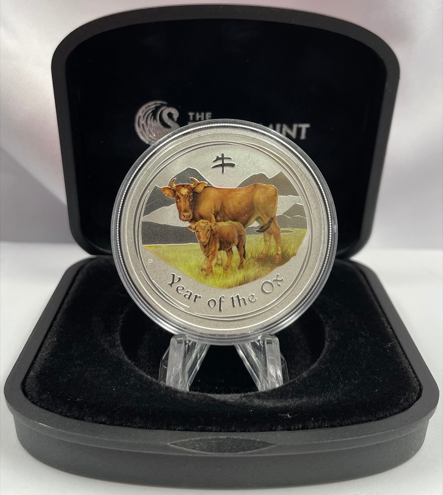 2009 Silver Lunar 1oz Coloured Proof Coin Ox product image