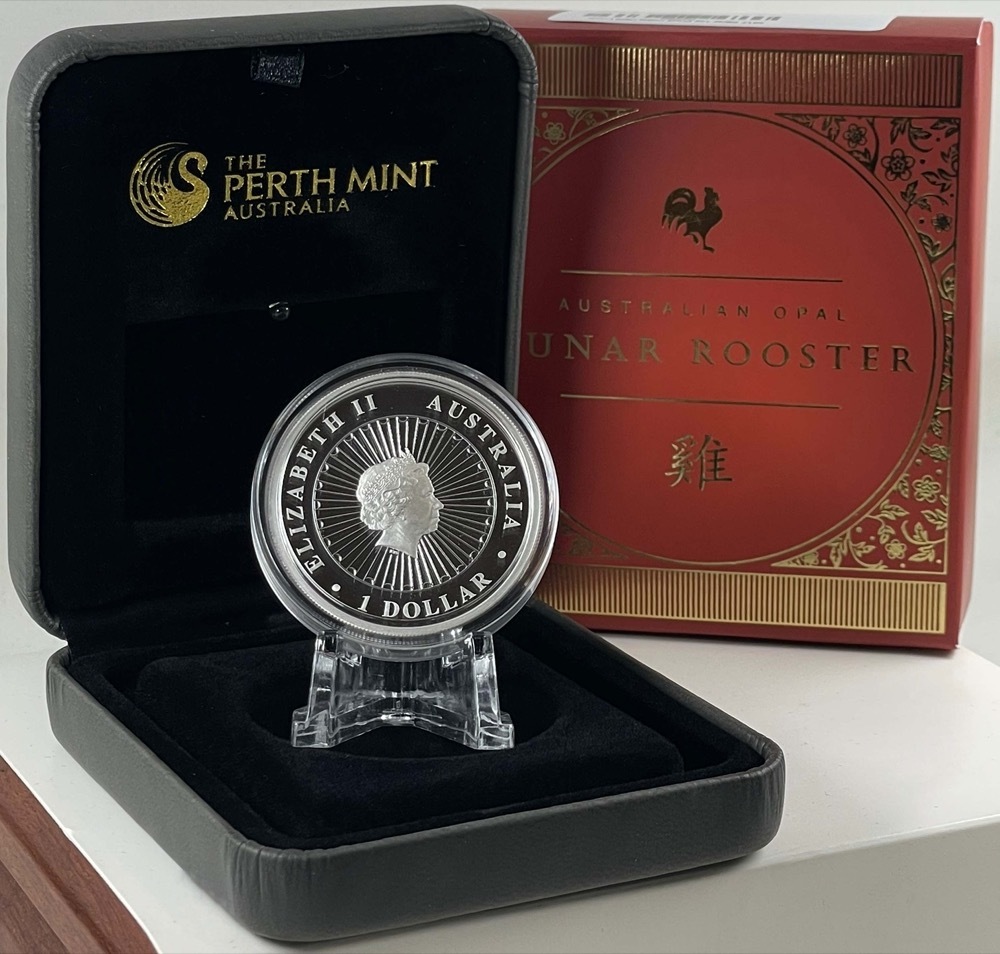 2017 Silver 1 Ounce Proof Coin Opal Lunar Rooster product image