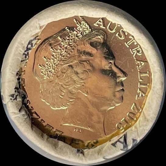 2015 Coloured 2 Dollar Coin Mint Roll Lest We Forget Heads / Heads