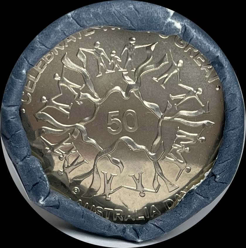 2010 50 Cent Mint Roll Australia Day Tails / Tails