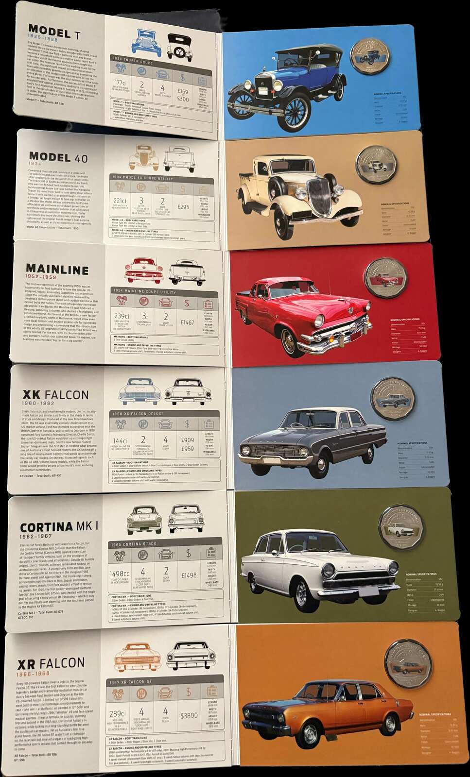 2017 50c 11 Coin Set Ford Australian Classic Collection No Case product image