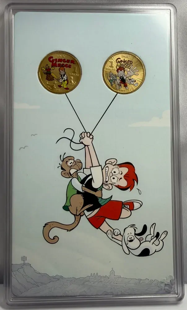 2021 1 Dollar 2 Coin Set Ginger Meggs - 100 Years of Adventure product image