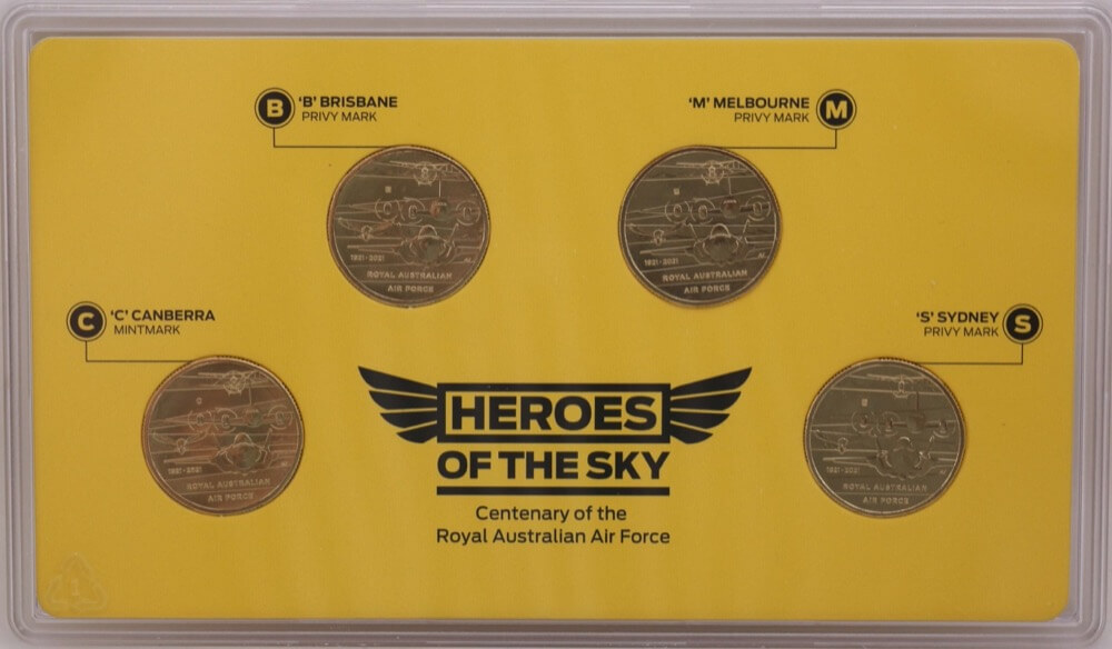 2021 $1 Four Coin Privy Mark Set Centenary of the RAAF Heroes of the Sky product image