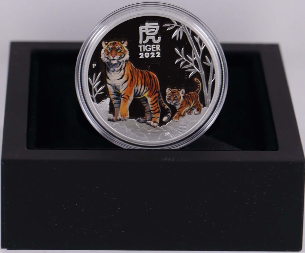 2022 Silver Lunar 1oz Proof Coin Coloured Tiger product image