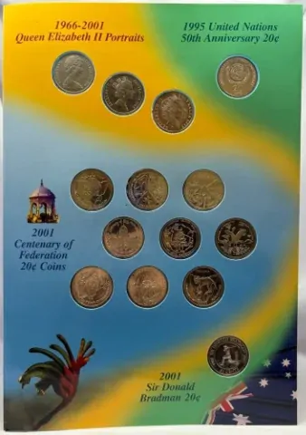 1966 2001 Unofficial 20 Cent 14 Coin Set Centenary of Federation