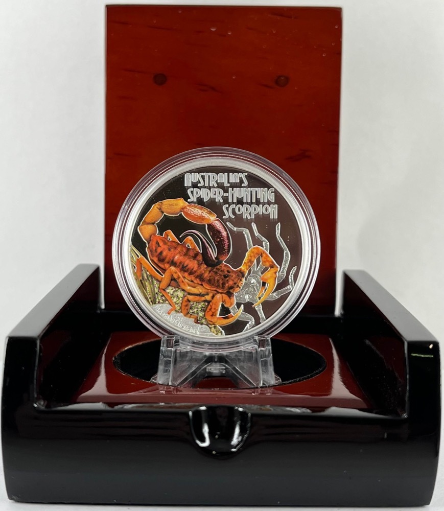 Tuvalu 2014 Silver 1 Dollar Proof - Spider-Hunting Scorpion product image