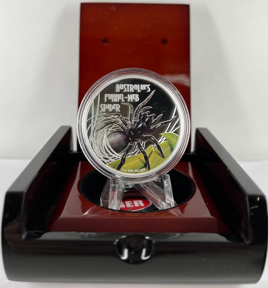 Tuvalu 2012 Silver 1 Dollar Proof Coin Funnel Web Spider product image