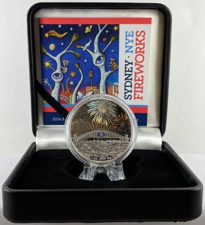 2014 Silver 1 Dollar Proof Sydney NYE Fireworks product image