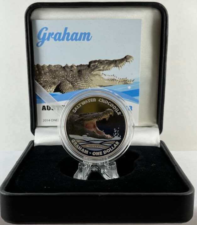 2014 Silver 1 Dollar Proof Australian Saltwater Crocodiles - Graham product image