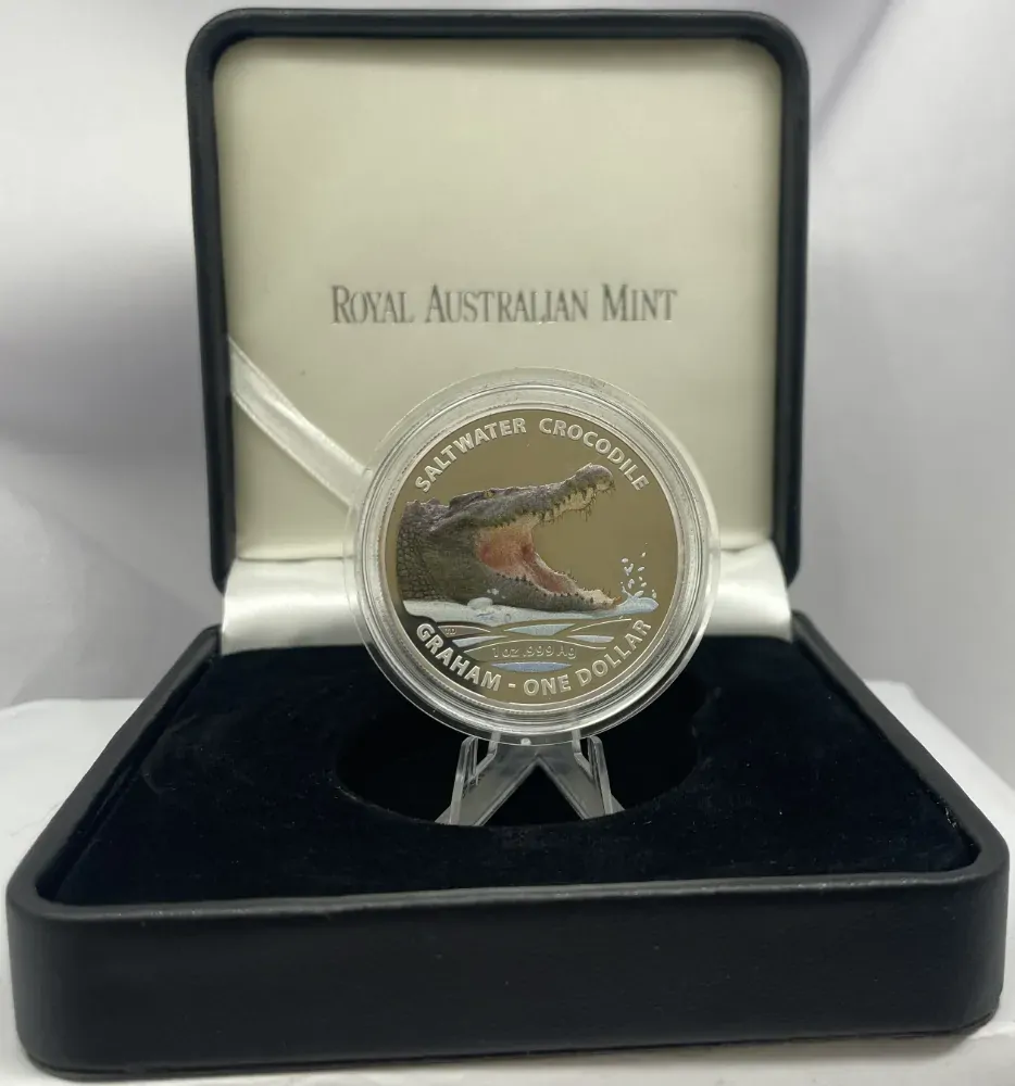 2014 Silver 1 Dollar Proof Australian Saltwater Crocodiles - Graham