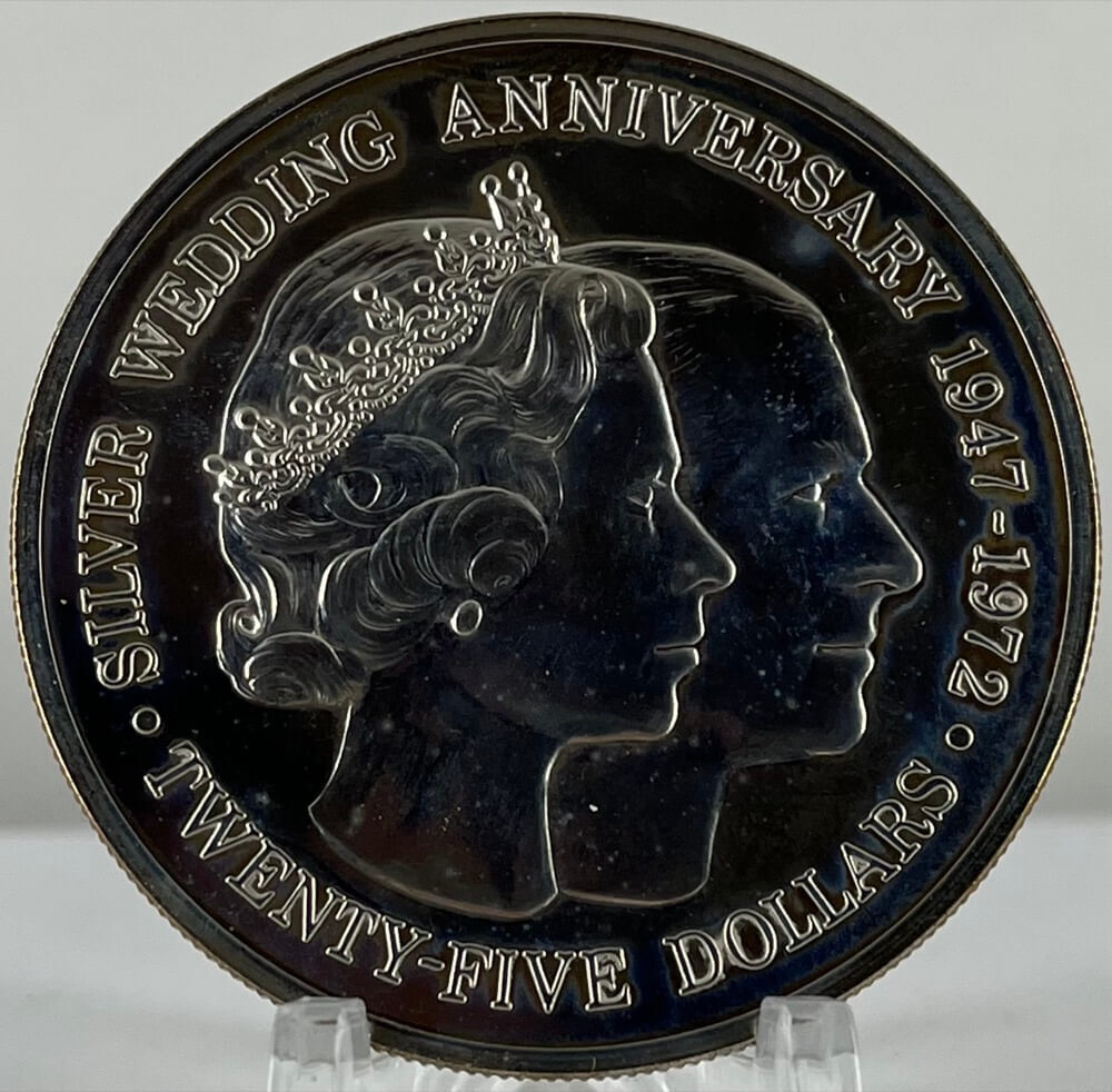 Cayman Islands 1972 Silver 25 Dollar Proof KM# 9  product image