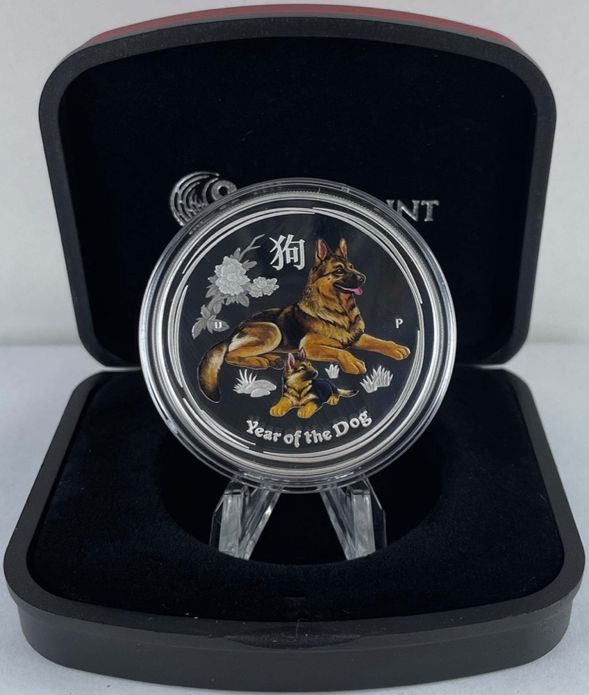 2018 Silver 1oz Coloured Proof Coin Lunar - Year of the Dog product image