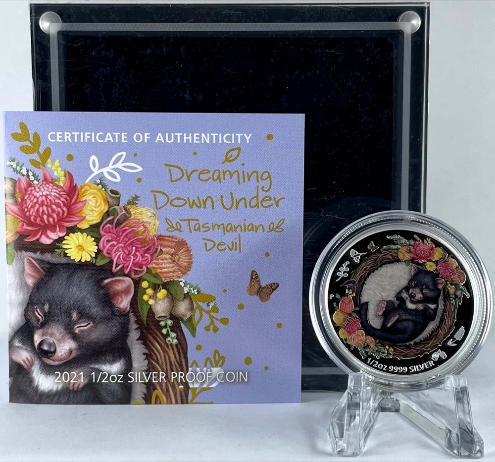 2021 Silver 1/2oz Proof  Coins Dreaming Down Under - Tasmanian Devil product image