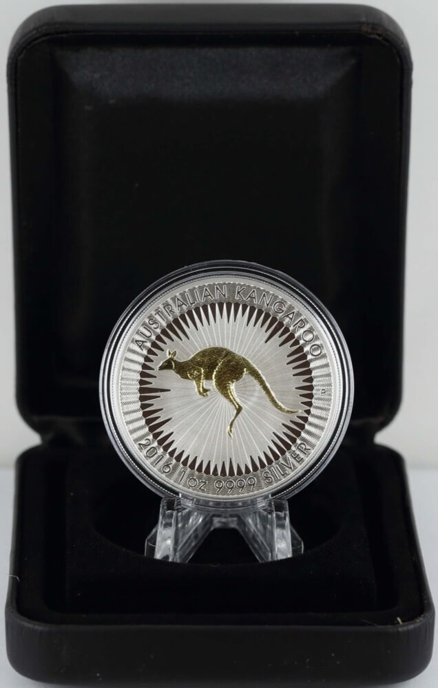 2016 Silver 1oz Gilded Coin Australian Kangaroo product image