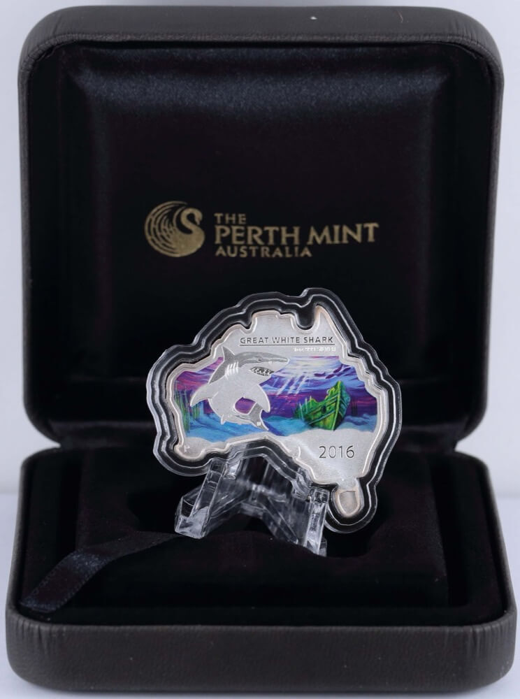 2016 Silver 1oz Proof Coin Map Shape - Great White  product image