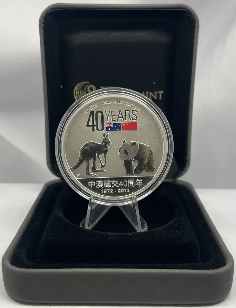 2012 Silver 1 Ounce Proof Coin China & Australia - 40 Years of Friendship
