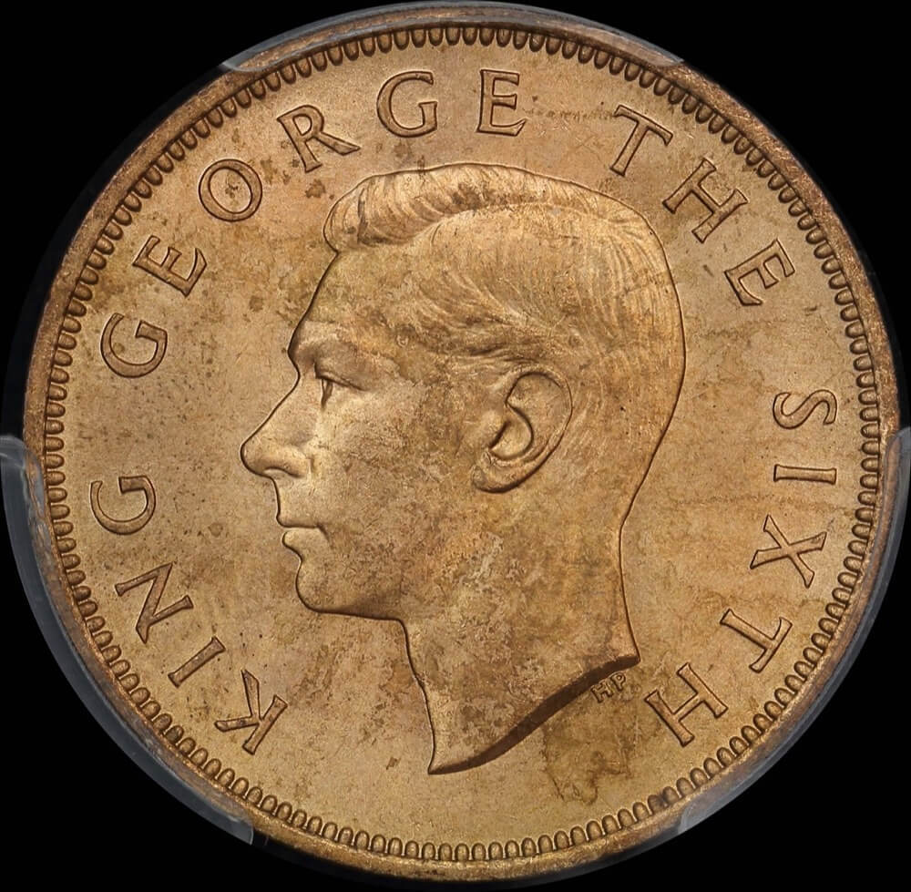 New Zealand 1950 Penny KM# 21 PCGS MS65RB product image