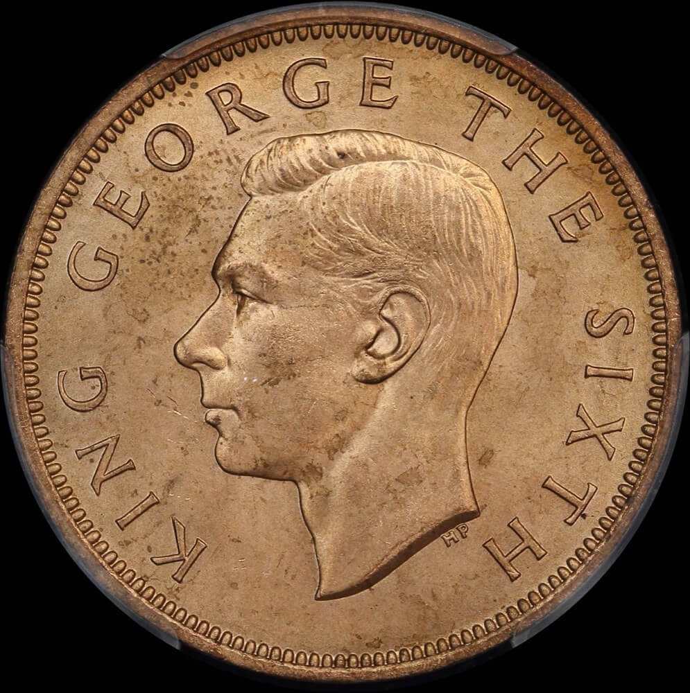 New Zealand 1950 Penny KM# 21 PCGS MS64RB product image
