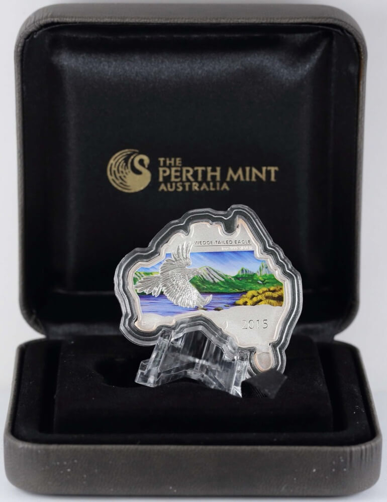 2015 Silver Map-Shaped 1oz Proof Coin Wedge-Tailed Eagle product image