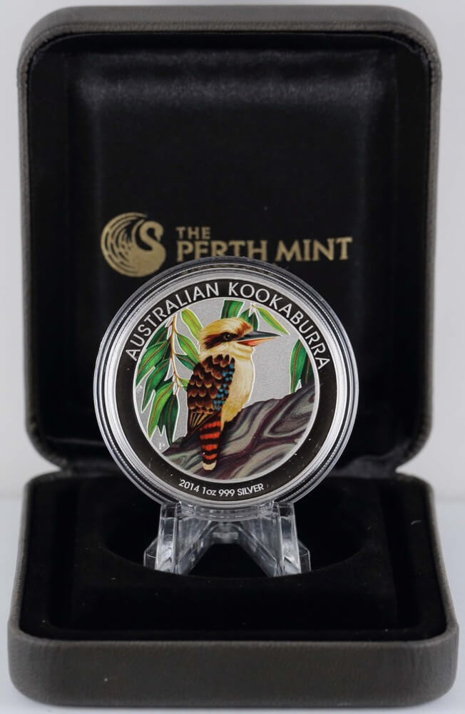 2014 Silver Coloured 1oz Coin Kookaburra - ANDA Melbourne product image