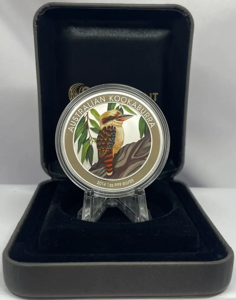 2014 Silver Coloured 1 Ounce Coin Kookaburra - ANDA Melbourne