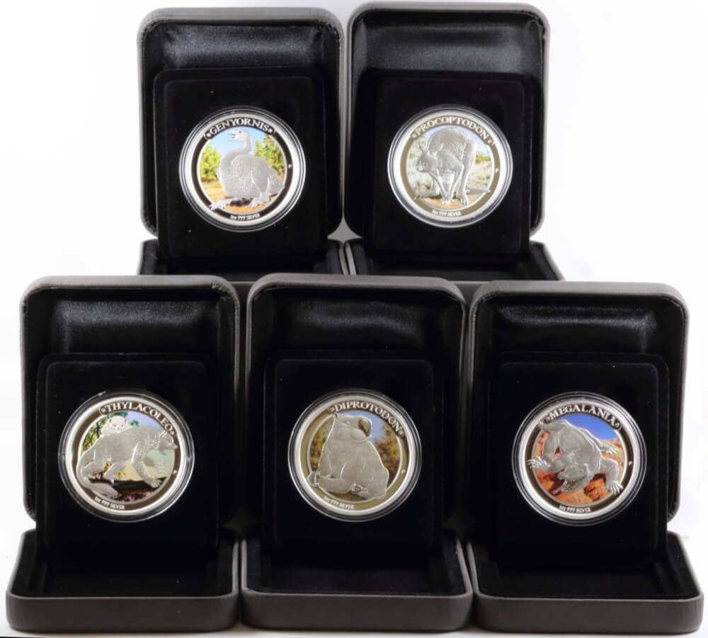 2013-2014 Silver 1oz Proof 5 Coin Set Coin Megafauna product image