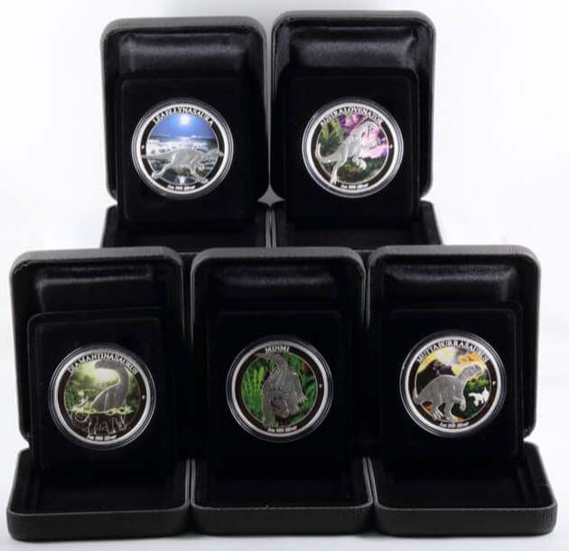 2014 - 2015 Silver 5 Coin Set 1oz Proof Coin Australian Age of Dinosaurs product image
