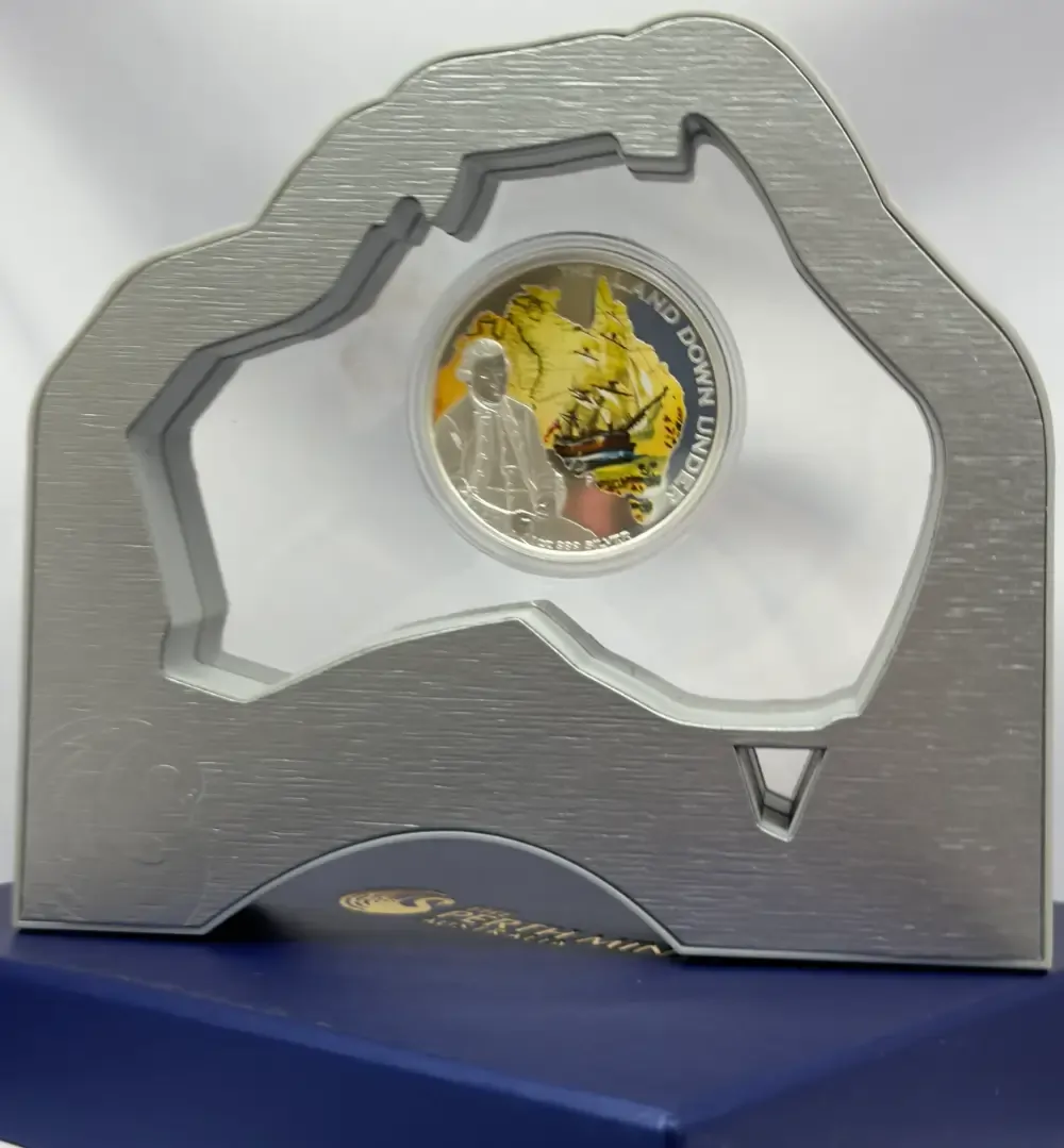 2013 Silver 1oz Proof Coin Land Down Under Captain Cook