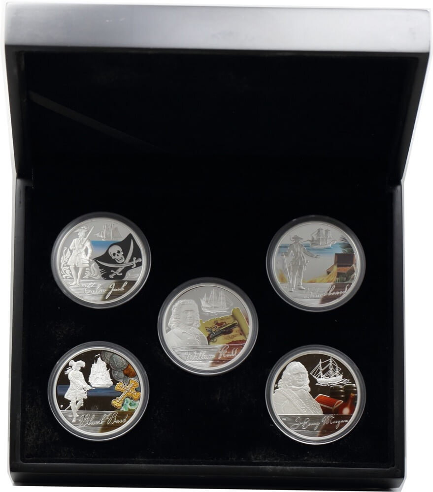 2009 Tuvalu Silver 1oz Proof 5 Coin Set Golden Age of Piracy product image