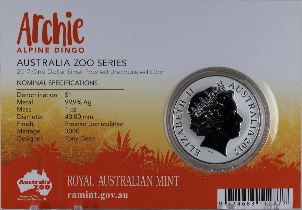 2017 Silver 1 Dollar Coin Australia Zoo - Archie product image