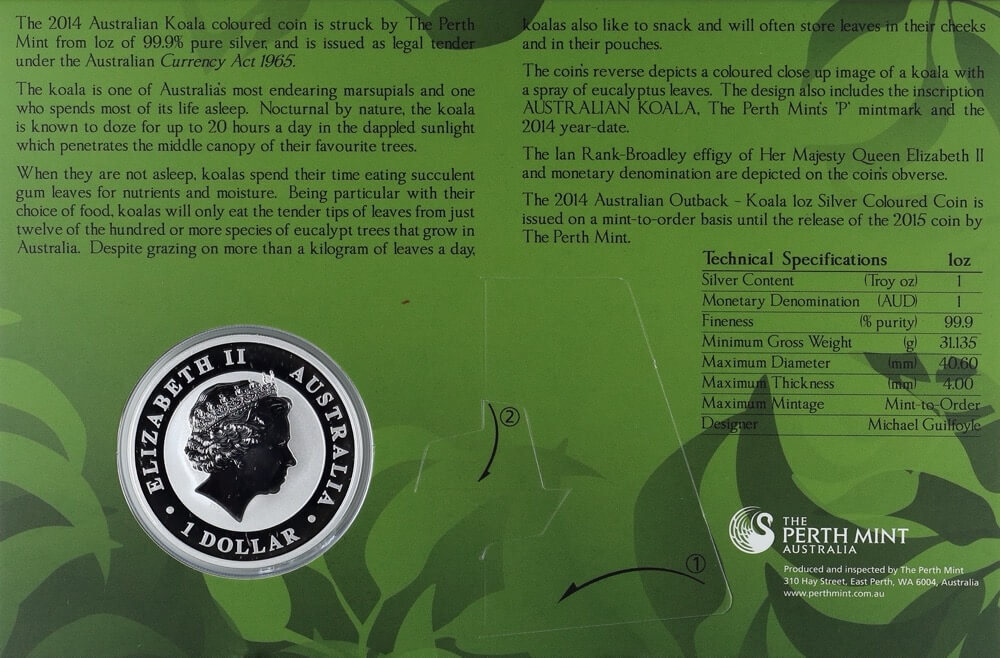 2014 Silver 1 oz Coloured Coin Koala product image