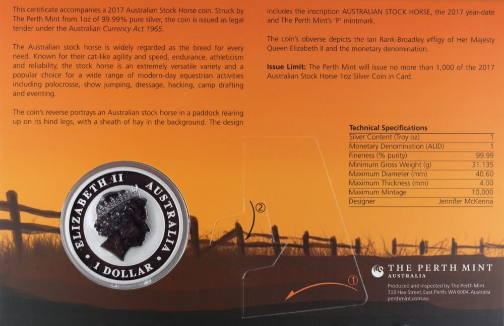2017 Silver 1 Ounce Specimen Coin The Australian Stock Horse product image