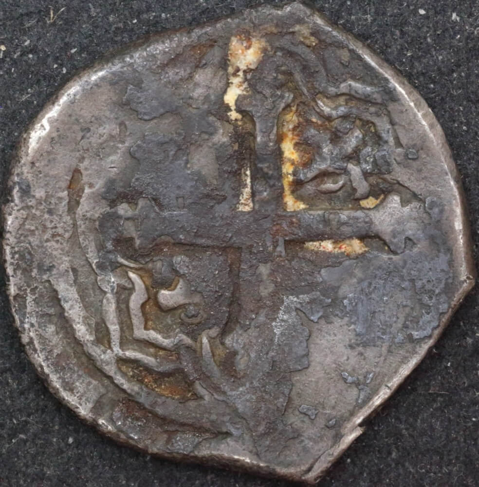 Mexico ca 1652 Silver 2 Reales ex Gilt Dragon Shipwreck Very Good WAM Cert # 2040