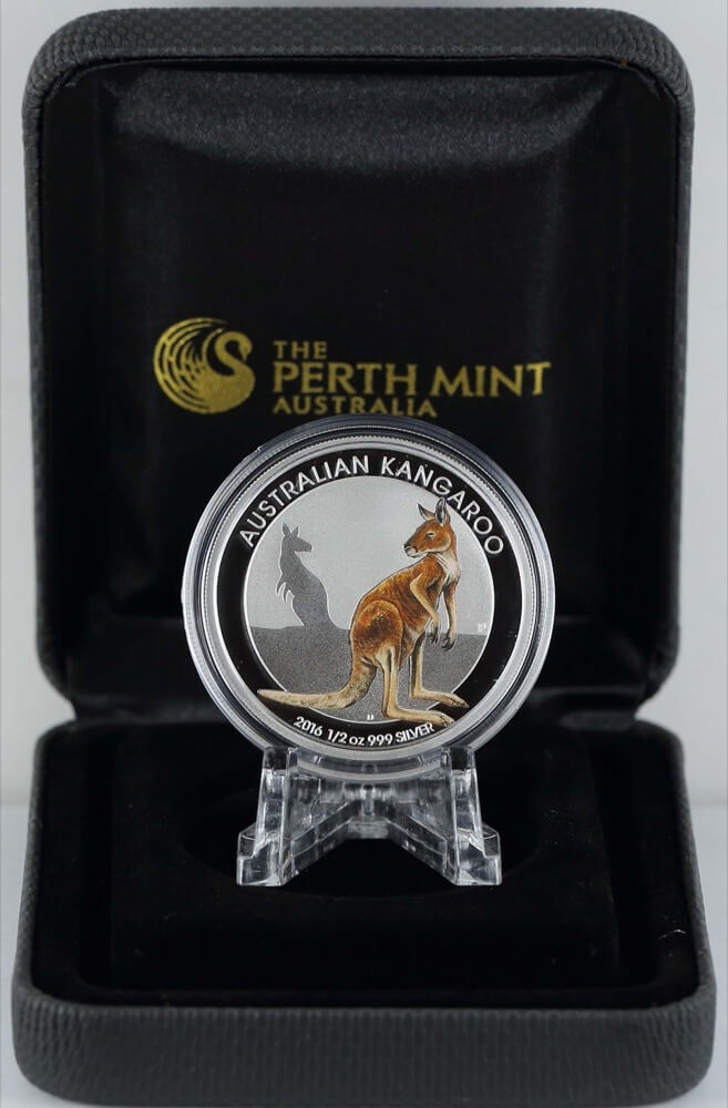 2016 Silver 1/2oz Coloured Coin Kangaroo - Melbourne Money Expo product image
