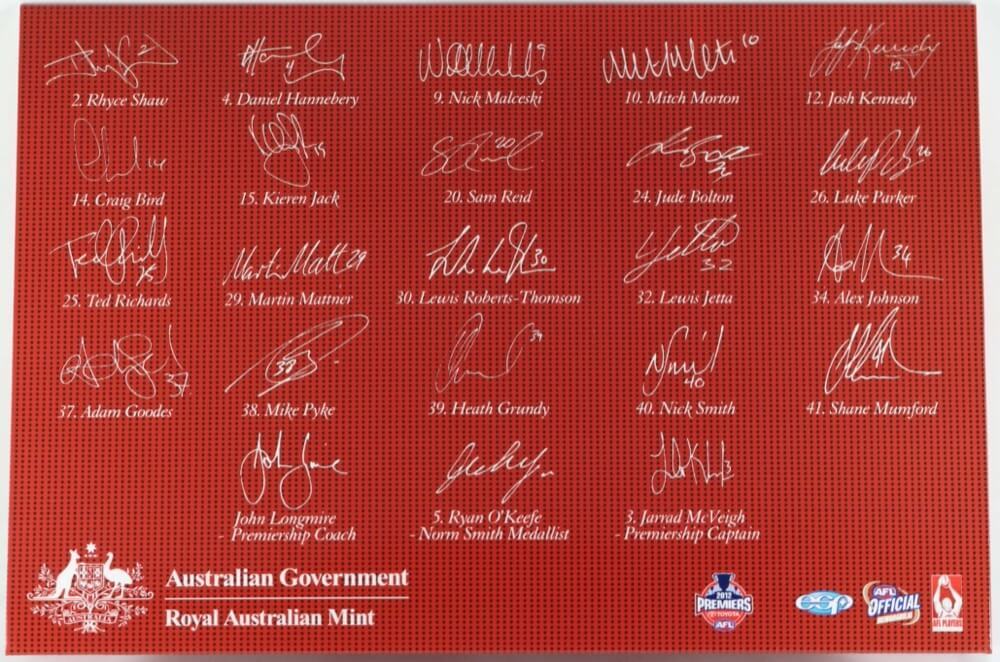 2012 One Dollar Coin Uncirculated Sydney Swans AFL Premiership