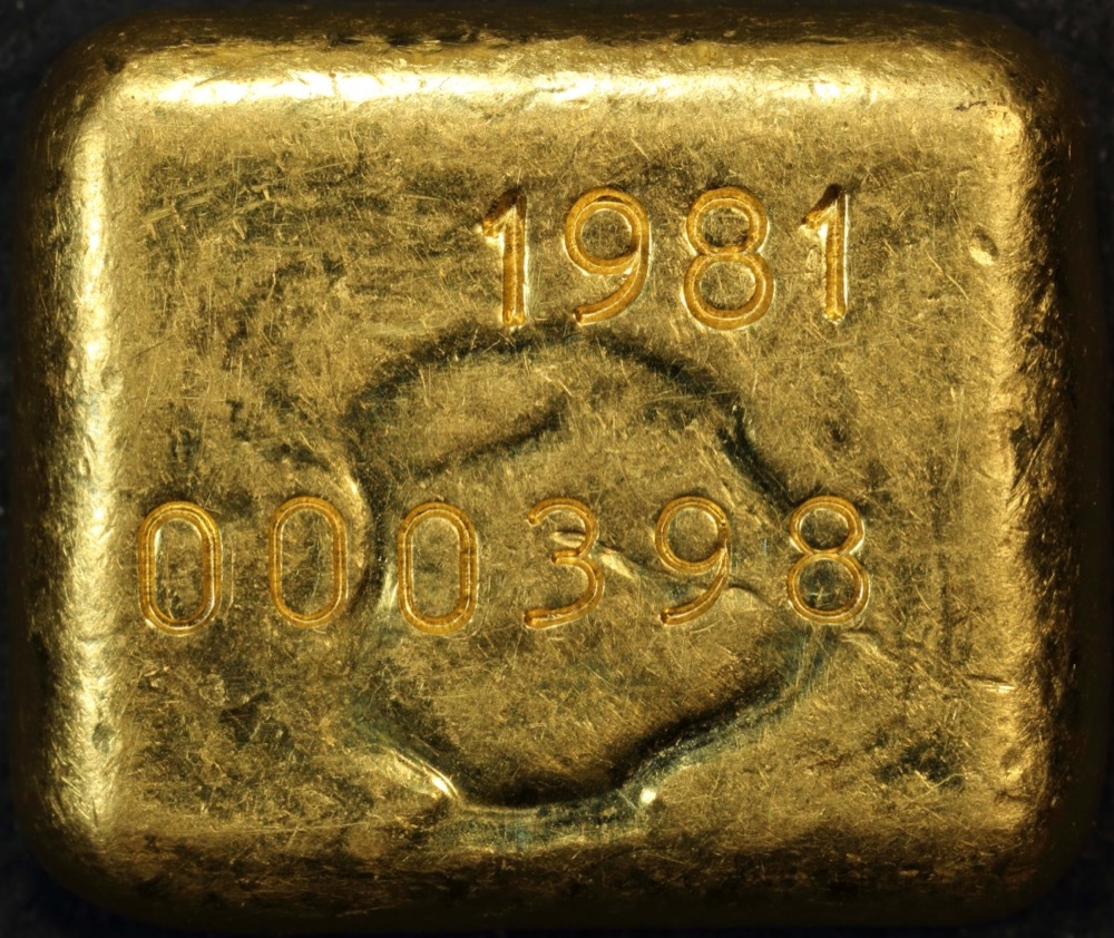 Vintage Gold 2.5 ozt Cast Ingot Harringtons / DCL 99.60%