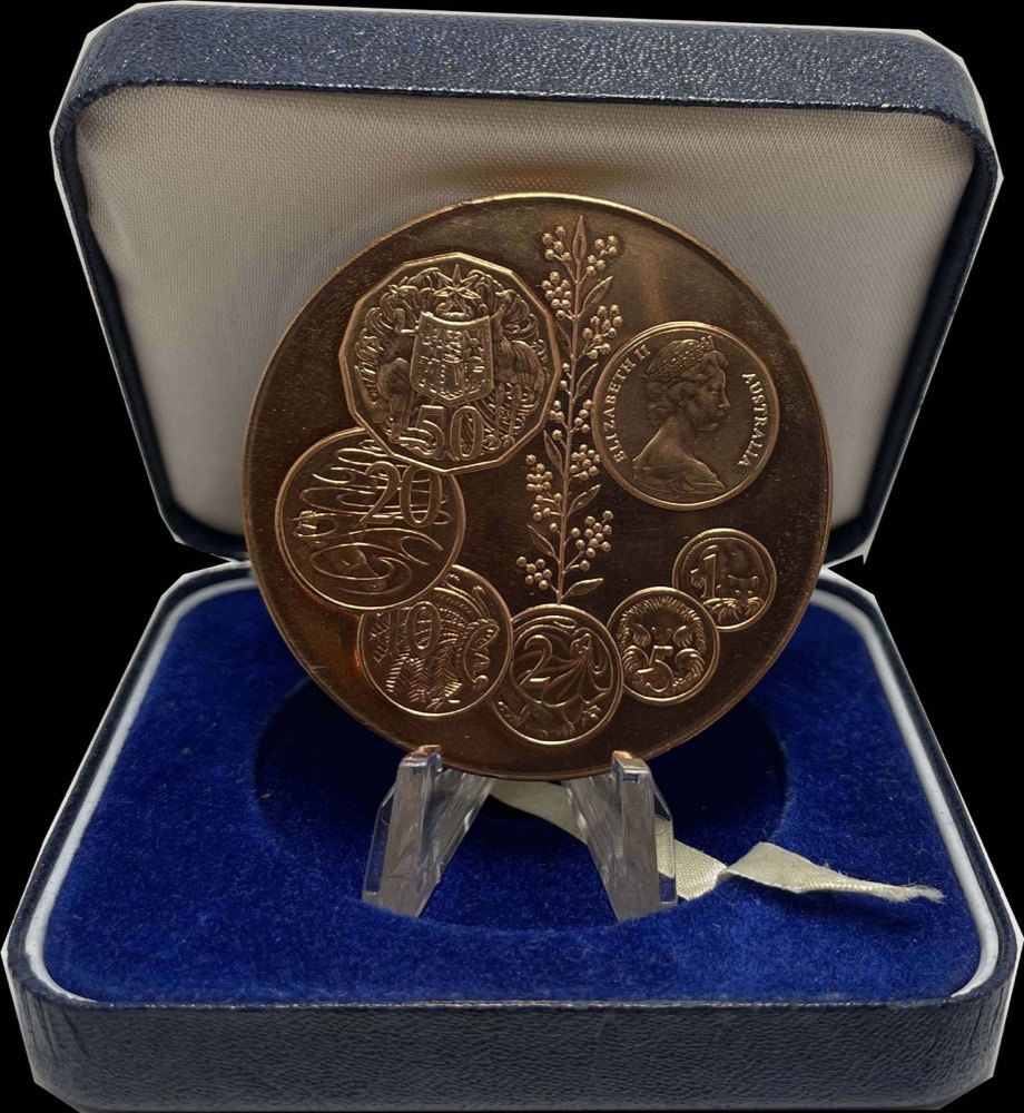 Royal Australian Mint Canberra Gilt Bronze Medallion ca 1977 - 1981 In Presentation Case product image