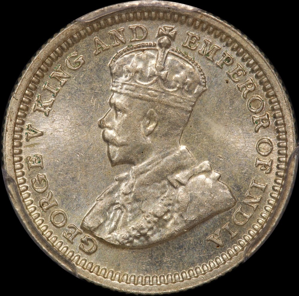 Hong Kong 1932 Silver 5 Cents KM# 18 PCGS MS64